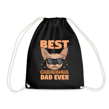 Best Chihuahua Dad Ever Cool Dogs Dad Dad - Drawstring Bag - black - Front