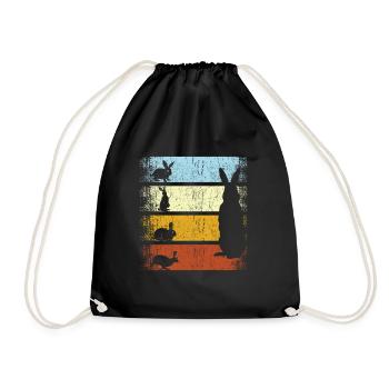 Lapin Vintage Propriétaire Lapin Lapins Rétro - Sac de sport léger - noir - Devant