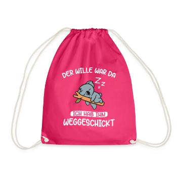 Der Wille War Da Koala Coala Bär Baby Chiller - Turnbeutel - Fuchsia - Vorne