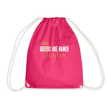 Königinnen heißen Taylor Personalisierter Vorname - Turnbeutel - Fuchsia - Vorne