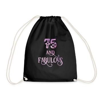 Frauen 75 Jahre alt und fabelhafter 75. Geburtstag - Turnbeutel - Schwarz - Vorne