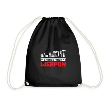 Craftsman Tool Vintage Choose Your Weapon - Drawstring Bag - black - Front