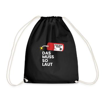 Das Muss So Laut Böller Titan Salut Feuerwerk Pyro - Turnbeutel - Schwarz - Vorne