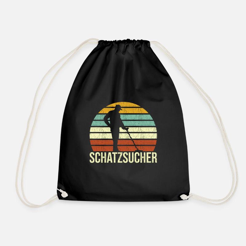 Schatzsucher Retro Sondler Metalldetektor Detektor - Turnbeutel - Schwarz