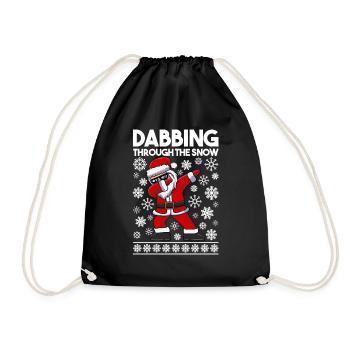 Dabbing Santa Claus Christmas Kids Boys Girls Dab - Turnbeutel - Schwarz - Vorne
