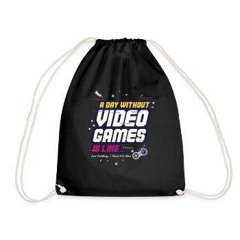 A day without video games is like - gaming - Drawstring Bag - black - Front