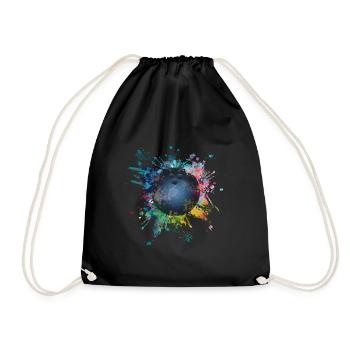 Aqueuse explosion de couleur Splash Pins Boule de Bowling - Sac de sport léger - noir - Devant