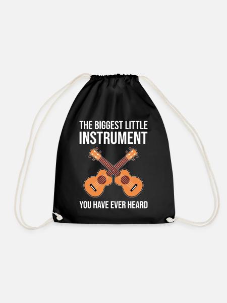 Ukulele - Drawstring Bag - black