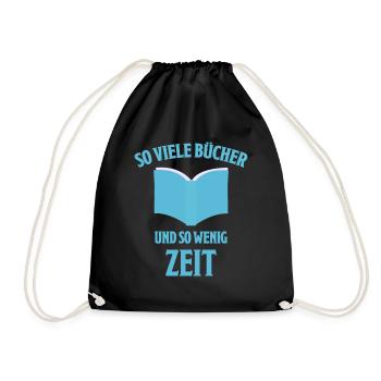 Bücher Lesen Lustiger Spruch Roman Leser Geschenk - Turnbeutel - Schwarz - Vorne
