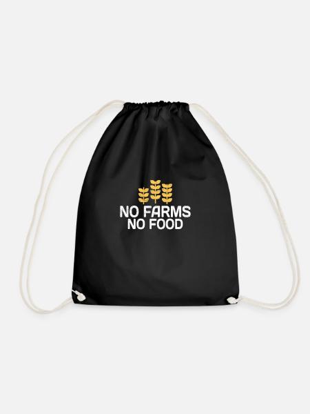 No Farms No Food Farmers Local Food Support - Drawstring Bag - black