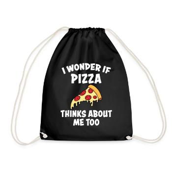 Pizza Morceau de pizza Drôle de rengaine Fast Food Cadeau - Sac de sport léger - noir - Devant