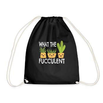 What The Fucculent Gardener Gardening Gift - Drawstring Bag - black - Front