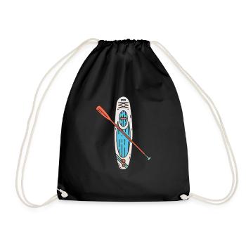 SUP Stand Up Paddle Board Standup Paddeling - Turnbeutel - Schwarz - Vorne