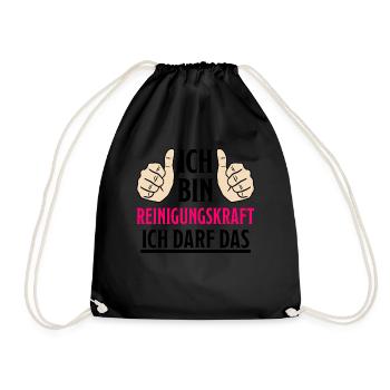 Reinigungskraft Spruch Haushalt Putzfrau Geschenk - Turnbeutel - Schwarz - Vorne