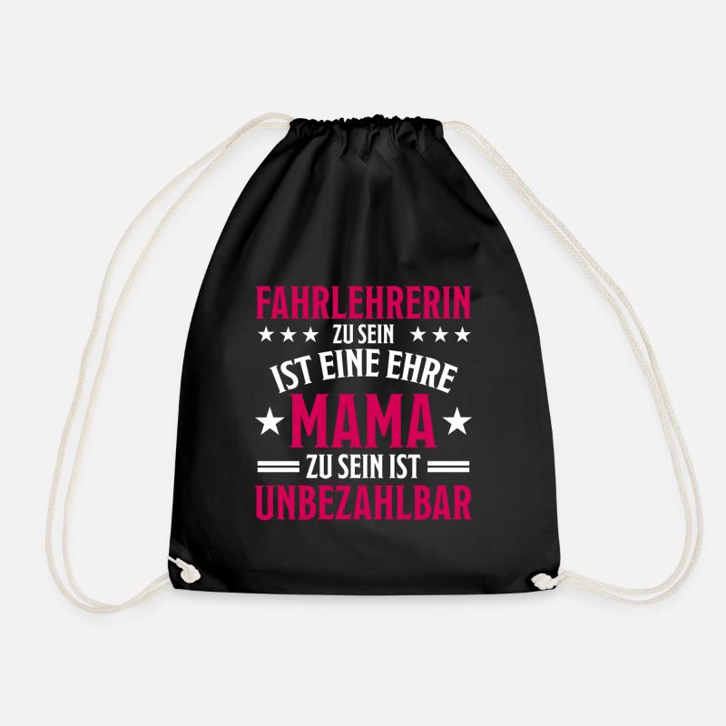 Fahrlehrerin Fahrschullehrerin Fun Spruch Geschenk - Turnbeutel - Schwarz
