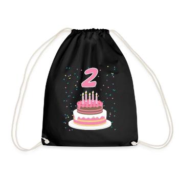 2 ans gâteau gâteau anniversaire anniversaire cadeau - Sac de sport léger - noir - Devant