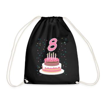 8 ans gâteau gâteau anniversaire anniversaire cadeau - Sac de sport léger - noir - Devant
