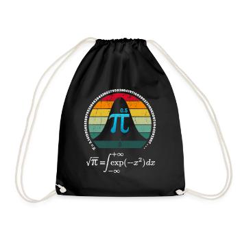Idée cadeau prof de Maths : Pi et loi normale - Sac de sport léger - noir - Devant