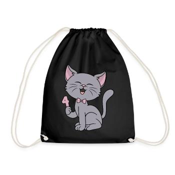 4 ans fille drôle chat 4ème anniversaire - Sac de sport léger - noir - Devant