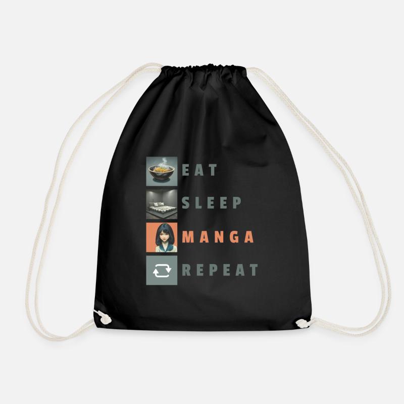 Manga Fan Tshirt - Turnbeutel - Schwarz