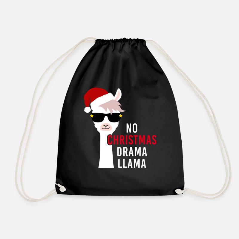Weihnachten lama no christmas drama llama - Turnbeutel - Schwarz
