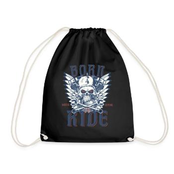 Motocyclette. Né pour conduire. - Sac de sport léger - noir - Devant