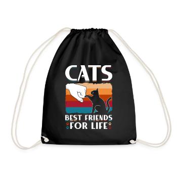 Cats Best Friends For Life - Drawstring Bag - black - Front