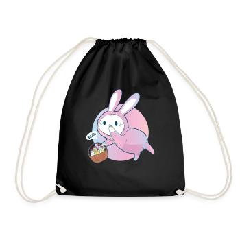 Lustiger Ostern Feiertags Katzen Häschen Easter - Turnbeutel - Schwarz - Vorne