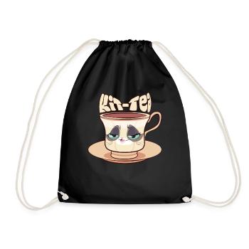 Süße Kittie Cup Tea Shop Worker - Turnbeutel - Schwarz - Vorne