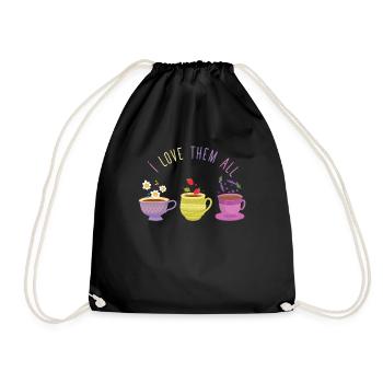 Kräutertee Trinker Teeladen Arbeiter - Turnbeutel - Schwarz - Vorne