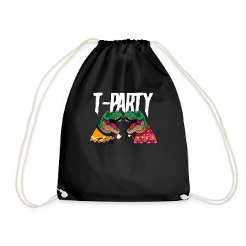 T-Party Lustige Dinosaurus Teeparty Tee - Turnbeutel - Schwarz - Vorne