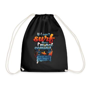 Vintage surfendes lustiges Surfer - Turnbeutel - Schwarz - Vorne