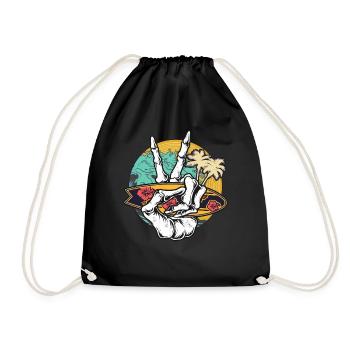 Vintages Wassersport Retro Brandungs Surfboarding - Turnbeutel - Schwarz - Vorne