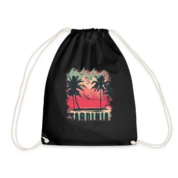 Summer Vacation Vintage Italy Travel to Sardinien - Turnbeutel - Schwarz - Vorne