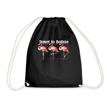 La Paz Flamingo Lover Travel to Bolivien - Turnbeutel - Schwarz - Vorne