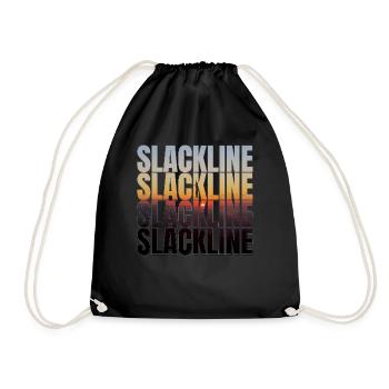 Slackline Geschenk Akrobatik Slackliner - Turnbeutel - Schwarz - Vorne