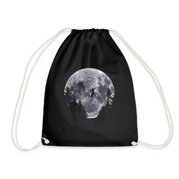Moon Forest Slackline Acrobatics Lover Slackliner - Turnbeutel - Schwarz - Vorne