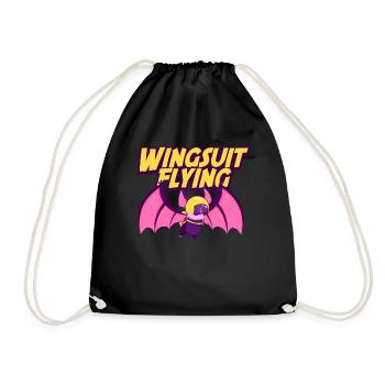 Funny Bat Wingsuit Flying Skydiving Wingsuit - Turnbeutel - Schwarz - Vorne