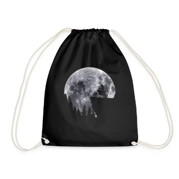 Moon Motocross Rider Dirt Bike Motorrad - Turnbeutel - Schwarz - Vorne