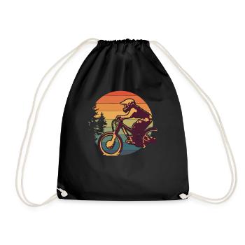 Retro Mountain Biking Mountain Bike Cyclist - Turnbeutel - Schwarz - Vorne
