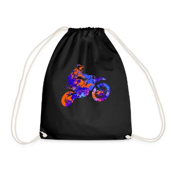 Art Motocross Bike Rider Motorrad Biker - Turnbeutel - Schwarz - Vorne