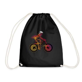 Skull Mountain Bike Cyclist Downhill Biking - Turnbeutel - Schwarz - Vorne