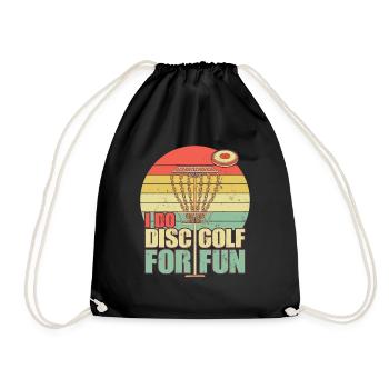Disc Golf Liebhaber Retro Frisbee Golf Spieler - Turnbeutel - Schwarz - Vorne