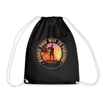 Paradise Summer Outdoor Sports Retro SUP - Turnbeutel - Schwarz - Vorne