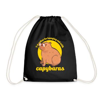 Capybara Liebhaber Nagetier Tier Capybara - Turnbeutel - Schwarz - Vorne
