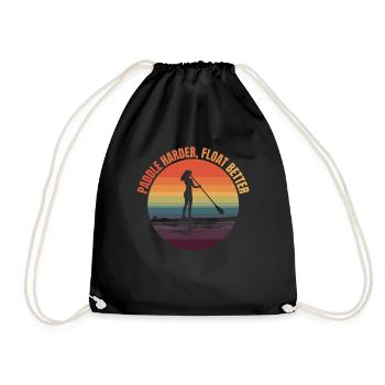 Paddleboarding Girl Retro Sup Wassersport - Turnbeutel - Schwarz - Vorne