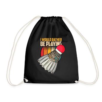 Badminton Shuttlecock Badminton Player - Turnbeutel - Schwarz - Vorne