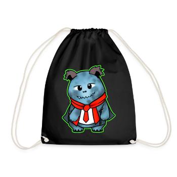 Cute Creepy Monster Zombie Horror Teddy Bear - Drawstring Bag - black - Front