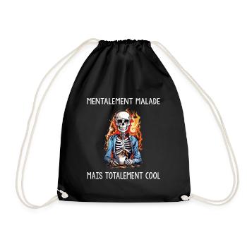 Halloween déguisement mentalement malade cool - Sac de sport léger - noir - Devant