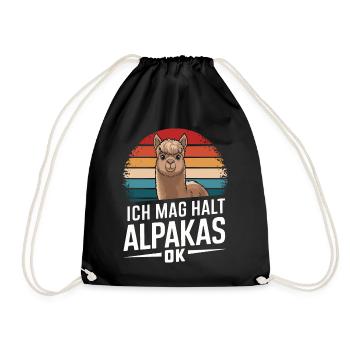 Alpaga lama alpaga animal - Sac de sport léger - noir - Devant